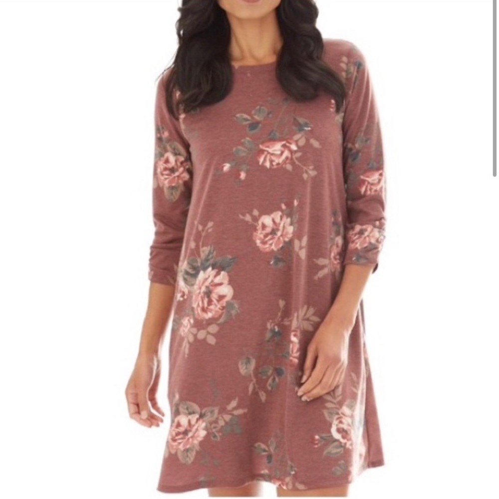 NWOT Apt. 9 Boho Floral Tunic Top Swing Dress - Picture 4 of 5